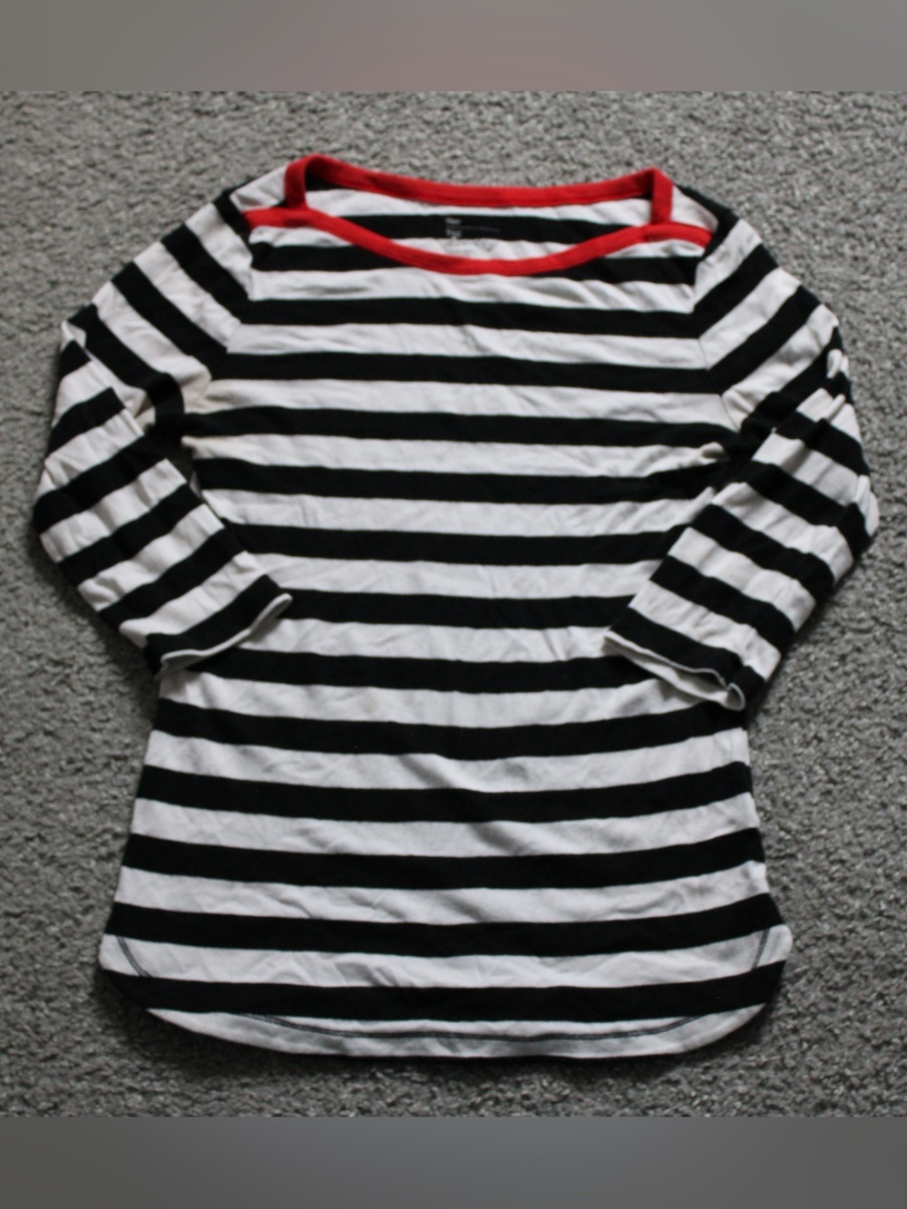 GAP Ringer 3/4 Length Sleeve Boatneck Top